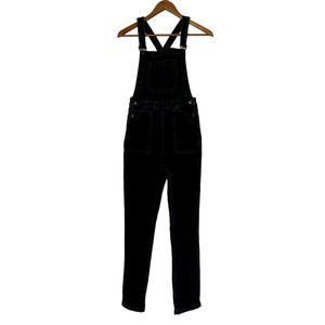 Brandy Melville Size S Uma Overalls Crossback Slim Pockets Washed Black Denim